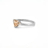 14K Gold 1.00 Carat Heart Morganite Engagement Ring