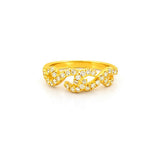 14K Gold Linked Wave Diamond Fashion Band