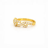 14K Gold Linked Wave Diamond Fashion Band
