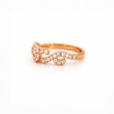 14K Gold Linked Wave Diamond Fashion Band