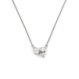 14K Gold Heart Pear Oval Diamond Trio Pendant Necklace