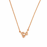 14K Gold Heart Pear Oval Diamond Trio Pendant Necklace