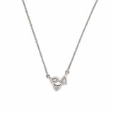 14K Gold Heart Pear Oval Diamond Trio Pendant Necklace