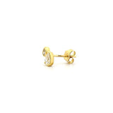 14K Gold Pear Diamond Duo Stud Earrings