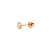 14K Gold Pavé Cushion Shape Stud Earrings