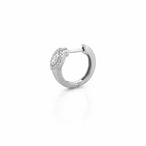 14K Gold Marquise Diamond Bezel Halo Huggie Earrings