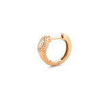 14K Gold Marquise Diamond Bezel Halo Huggie Earrings