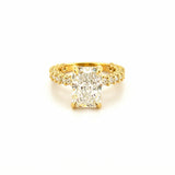 14K Gold Lab Grown Radiant Diamond U Prong Under Halo Engagement Ring