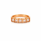 14K Gold Thick Prong Round Diamond Band