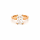14K Gold 3.00 Carat Lab Grown Radiant Diamond Cathedral Under Halo Engagement Ring