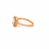 14K Gold Tag Oval Diamond Cluster Ring