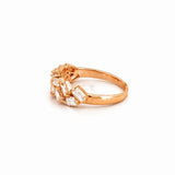 14K Gold Two Row Staggered Diamond Band