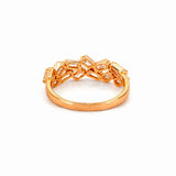 14K Gold Two Row Staggered Diamond Band