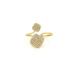 14K Gold Open Diamond Pave Cushion Shape Band