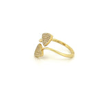 14K Gold Open Diamond Pave Trillion Shape Band