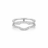 14K Gold Prong Set Diamond Ring Guard Band