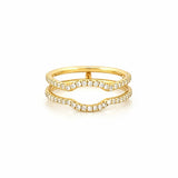 14K Gold Prong Set Diamond Ring Guard Band
