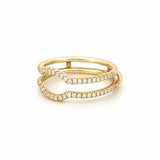 14K Gold Prong Set Diamond Ring Guard Band