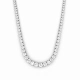 14K Gold Lab Grown 16.50 Carat Round Graduating Diamond Tennis Necklace