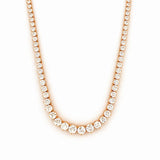 14K Gold Lab Grown 16.50 Carat Round Graduating Diamond Tennis Necklace