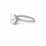 14K Gold 2.00 Carat Oval Moissanite Art Deco Engagement Ring w/ Double Under Halo