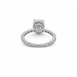 14K Gold 2.00 Carat Oval Moissanite Art Deco Engagement Ring w/ Double Under Halo
