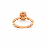 14K Gold 2.00 Carat Oval Moissanite Art Deco Engagement Ring w/ Double Under Halo