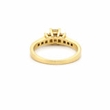 14K Gold 1.10 Carat Natural 3 Stone Princess Cut Diamond Engagement Ring
