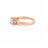 14K Gold 1.10 Carat Natural 3 Stone Princess Cut Diamond Engagement Ring