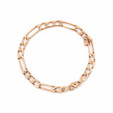 14K Gold 4.8MM Edged Figaro Bracelet