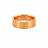 14K Gold Notched and Faceted Mens Band