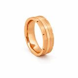14K Gold Notched and Faceted Mens Band