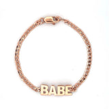 14K Gold BABE Curb Bracelet