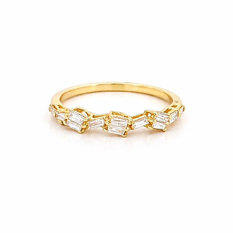 14K Gold Single and Duo Diamond Baguette Band