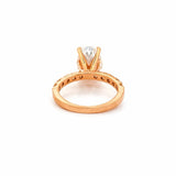 14K Gold Lab Grown Oval Diamond Halfway Engagement Ring