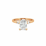 14K Gold 2.00 Carat Lab Grown Radiant Diamond Duo Marquise Engagement Ring