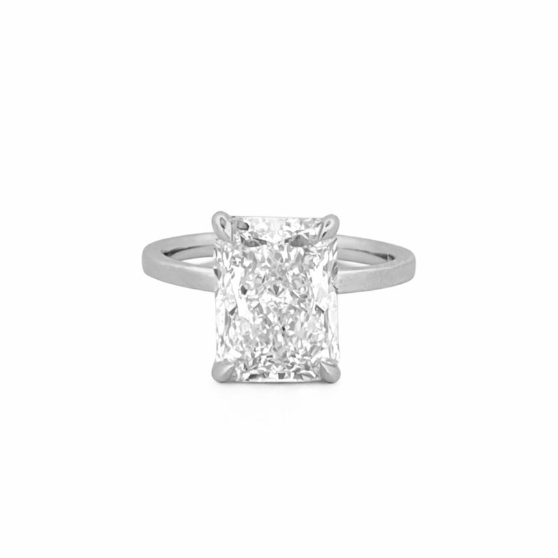 14K Gold 5.00 Carat Lab Grown Radiant Diamond Solitaire Engagement Ring