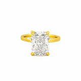 14K Gold 5.00 Carat Lab Grown Radiant Diamond Solitaire Engagement Ring