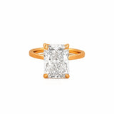 14K Gold 5.00 Carat Lab Grown Radiant Diamond Solitaire Engagement Ring
