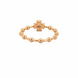 14K Gold Diamond Formée Cross Bead Station Band