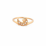 14K Gold Moon Swirl Diamond Band