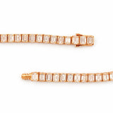 14K Gold 40.00 Carat Lab Grown Emerald Diamond Tennis Necklace