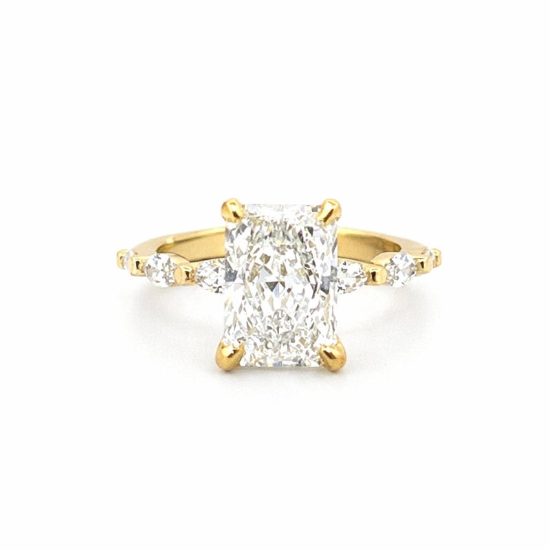 14K Gold 2.50 Carat Lab Grown Radiant Shared Marquise Setting Engagement Ring