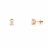 14K Gold 1.50 Carat Lab Grown Emerald Diamond Stud Earrings