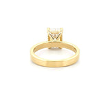 14K Gold Lab Grown 3.00 Carat Elongated Cushion Diamond Under Halo and 3MM Solitaire Engagement Ring