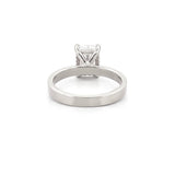 14K Gold Lab Grown 3.00 Carat Elongated Cushion Diamond Under Halo and 3MM Solitaire Engagement Ring