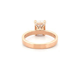 14K Gold Lab Grown 3.00 Carat Elongated Cushion Diamond Under Halo and 3MM Solitaire Engagement Ring