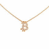 14K Gold Diamond Bitcoin Pendant Necklace