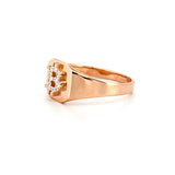 14K Gold Diamond Bitcoin Signet Band