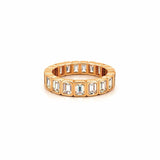 14K Gold 4.8MM Emerald Bezel Natural Diamond Eternity Band